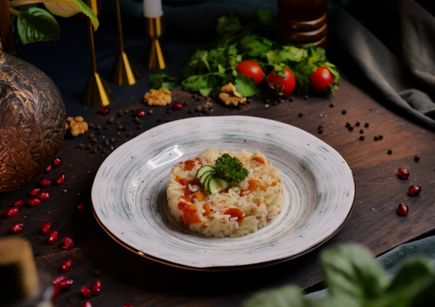 Рис отварной с овощами
